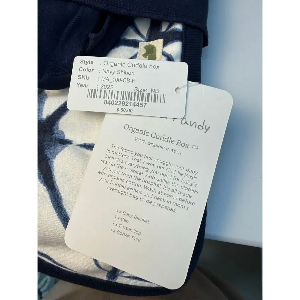 NWT Monica and Andy Newborn Baby Boy Hospital Cuddle Box - Navy Shibori- 4pc bun